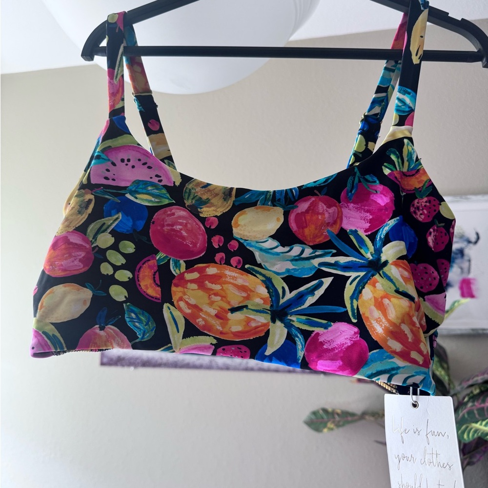 Colorful Fruit Print Bikini Top